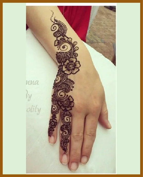 Delicate Side Floral Net In Simple Back Hand Mehndi Design